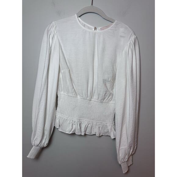 KEEPSAKE the label secure long sleeve top - small NWT Ivory White Peplum $150 - Picture 4 of 15